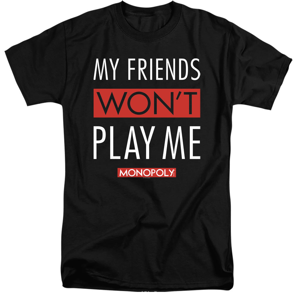 MONOPOLY : MY FRIENDS ADULT TALL FIT SHORT SLEEVE Black XL