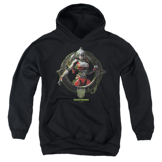 TRANSFORMERS : ARCEE CIRCLE FRAME YOUTH PULL OVER HOODIE Black SM