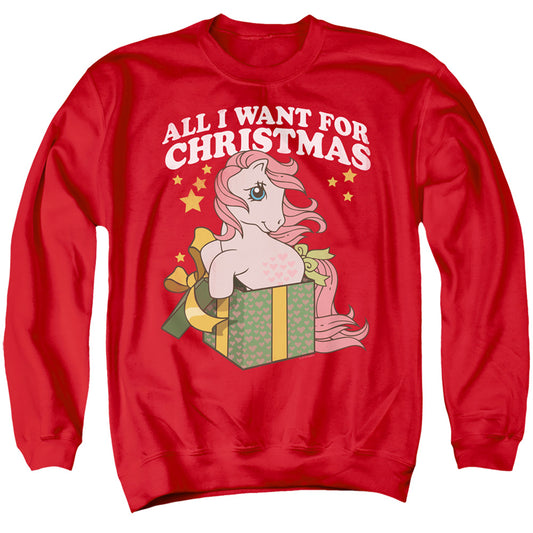 MY LITTLE PONY RETRO : ALL I WANT ADULT CREW SWEAT Red XL