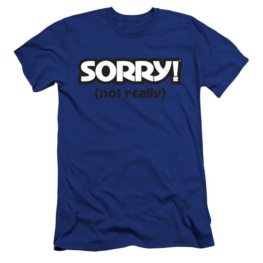 SORRY : NOT SORRY  PREMIUM CANVAS ADULT SLIM FIT 30\1 Royal Blue 2X