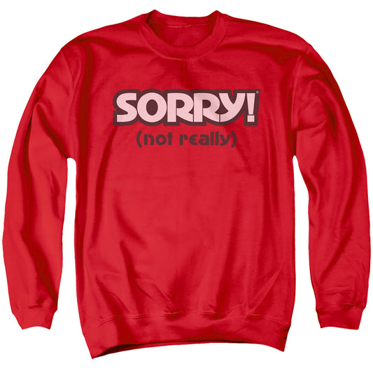 SORRY : NOT SORRY ADULT CREW SWEAT Red LG