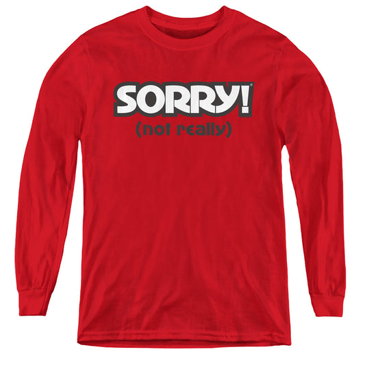 SORRY : NOT SORRY L\S YOUTH Red LG