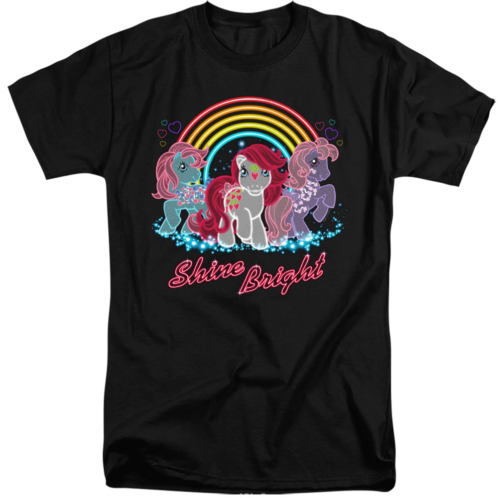 MY LITTLE PONY RETRO : NEON PONIES ADULT TALL FIT SHORT SLEEVE Black 2X