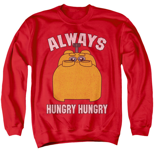 HUNGRY HUNGRY HIPPOS : HUNGRY ADULT CREW SWEAT Red LG