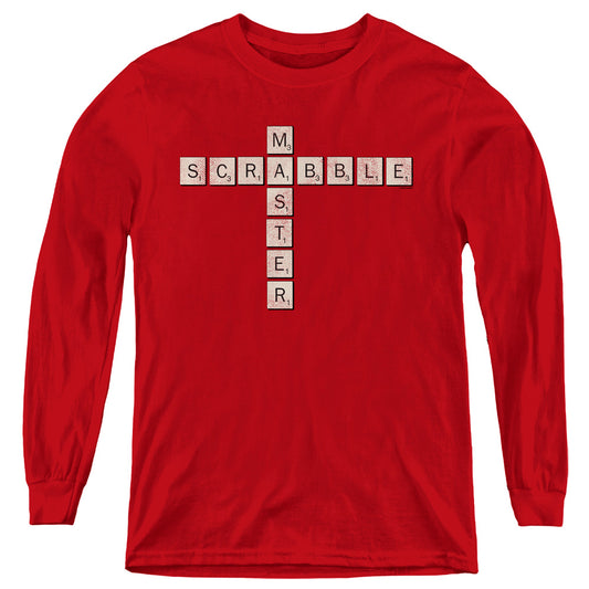 SCRABBLE : SCRABBLE MASTER L\S YOUTH Red LG