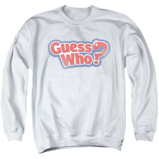 GUESS WHO : GUESS WHO DISTRESSED LOGO ADULT CREW SWEAT White 2X