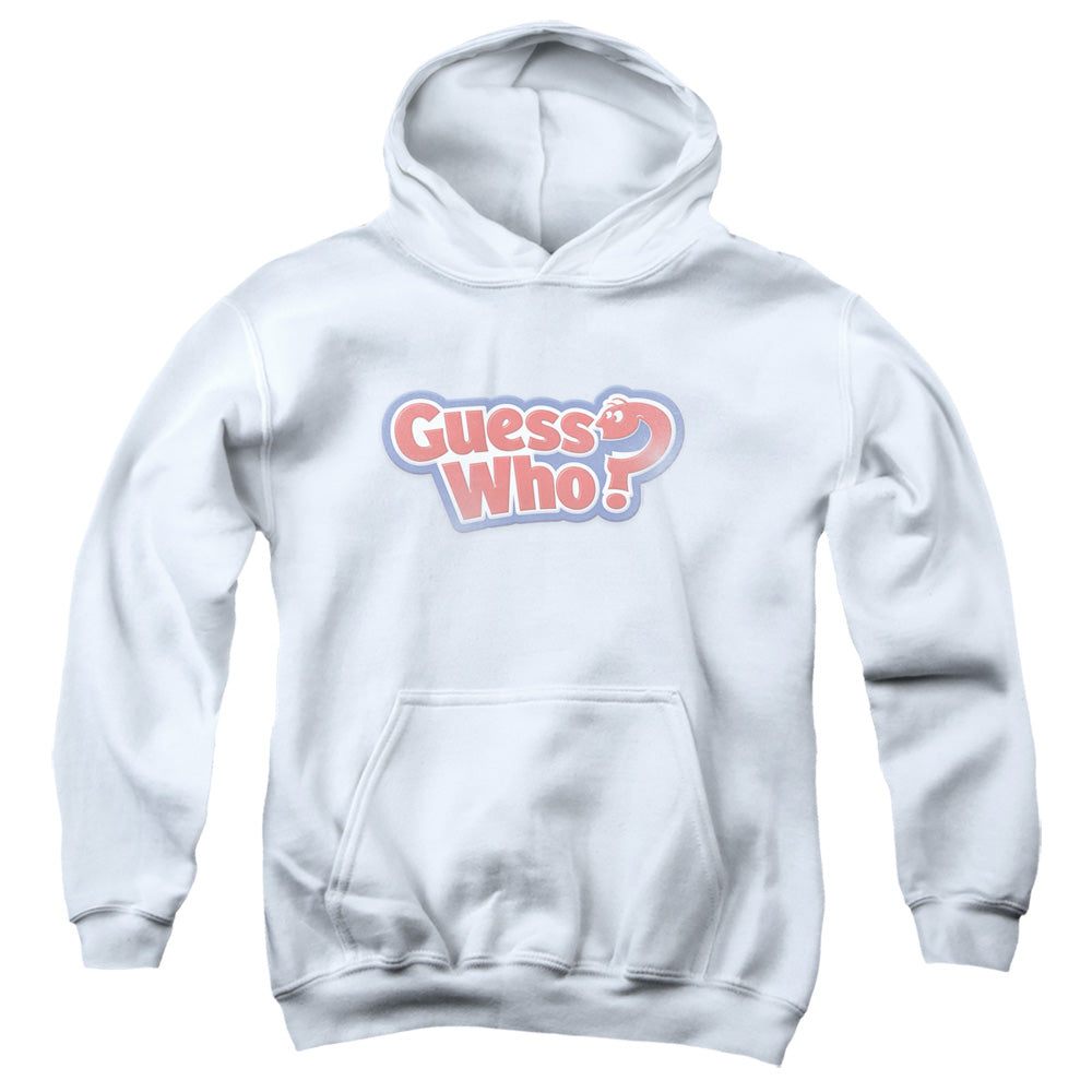 GUESS WHO : GUESS WHO DISTRESSED LOGO YOUTH PULL OVER HOODIE White MD