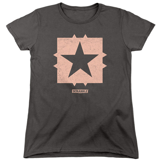 SCRABBLE : FREE SPACE WOMENS SHORT SLEEVE Charcoal SM