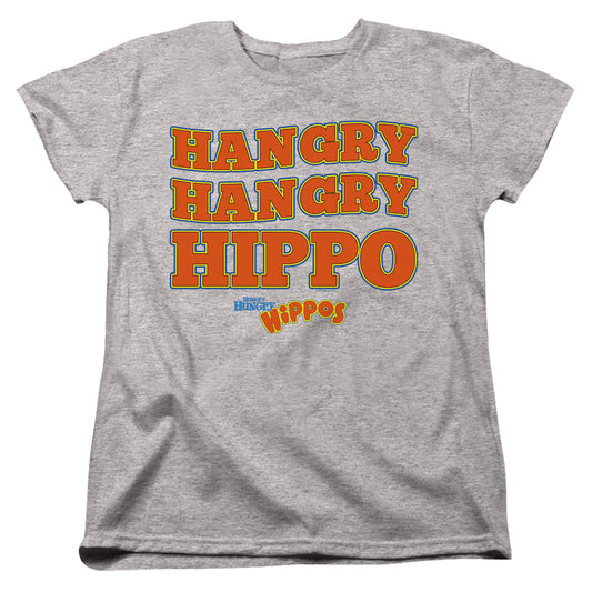 HUNGRY HUNGRY HIPPOS : HANGRY WOMENS SHORT SLEEVE Athletic Heather 2X