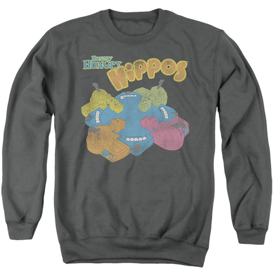 HUNGRY HUNGRY HIPPOS : READY TO PLAY ADULT CREW SWEAT Charcoal 2X