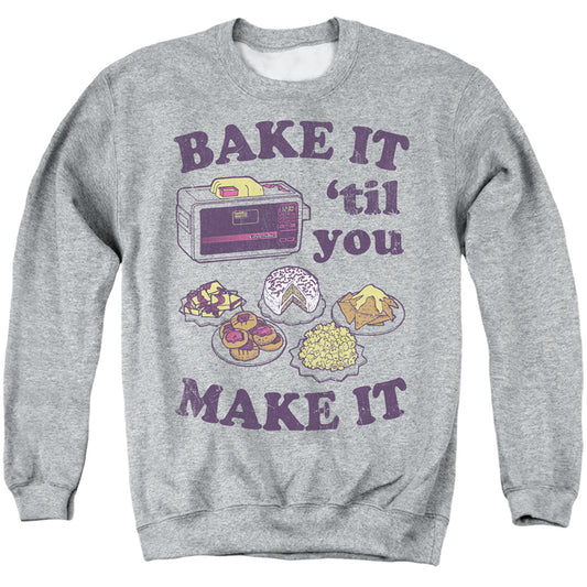 EASY BAKE OVEN : BAKE IT TIL YOU MAKE IT ADULT CREW SWEAT Athletic Heather 2X