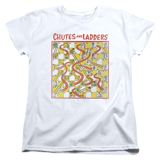 CHUTES AND LADDERS : 79 GAME BOARD WOMENS SHORT SLEEVE White 2X