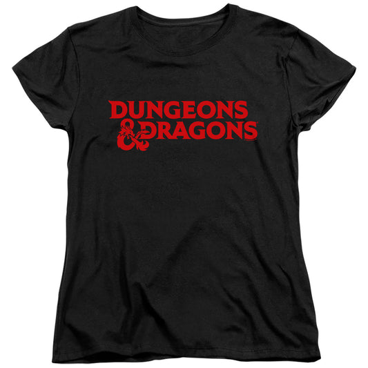 DUNGEONS AND DRAGONS : TYPE LOGO WOMENS SHORT SLEEVE Black 2X