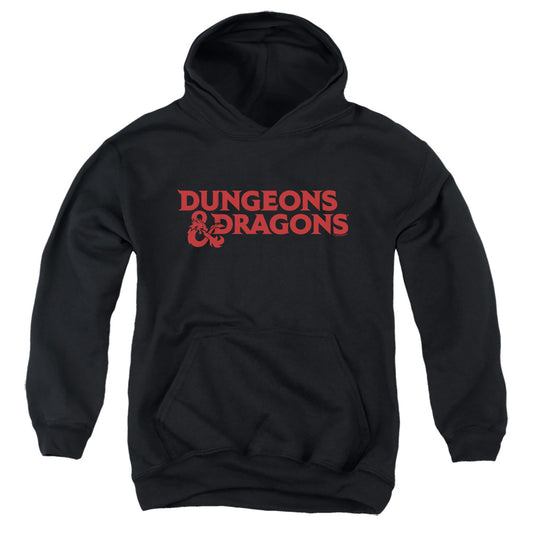 DUNGEONS AND DRAGONS : TYPE LOGO YOUTH PULL OVER HOODIE Black LG