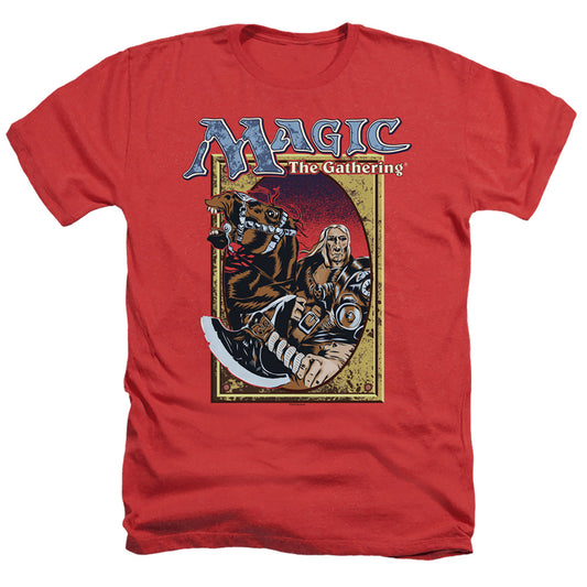 MAGIC THE GATHERING : FIFTH EDITION DECK ART ADULT REGULAR FIT HEATHER SHORT SLEEVE Red 3X