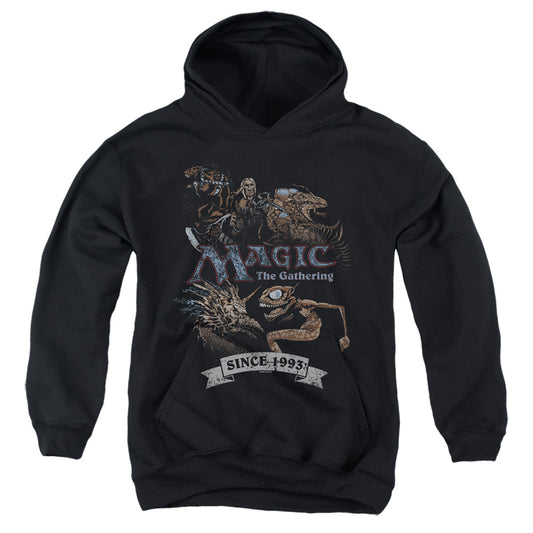 MAGIC THE GATHERING : FOUR PACK RETRO YOUTH PULL OVER HOODIE Black LG