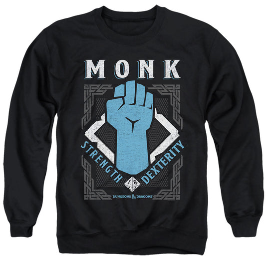 DUNGEONS AND DRAGONS : MONK ADULT CREW SWEAT Black LG