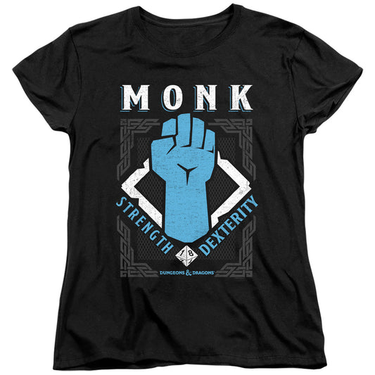 DUNGEONS AND DRAGONS : MONK WOMENS SHORT SLEEVE Black 2X