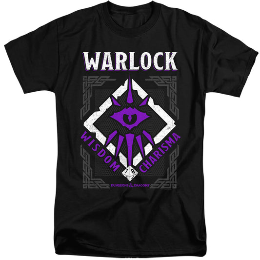 DUNGEONS AND DRAGONS : WARLOCK ADULT TALL FIT SHORT SLEEVE Black 2X