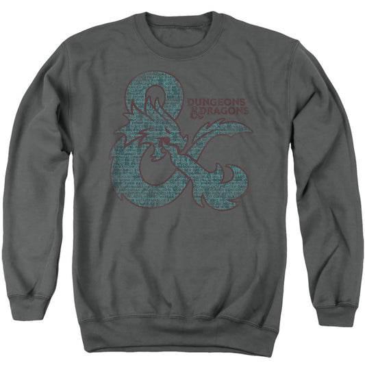 DUNGEONS AND DRAGONS : AMPERSAND CLASSES ADULT CREW SWEAT Charcoal 2X