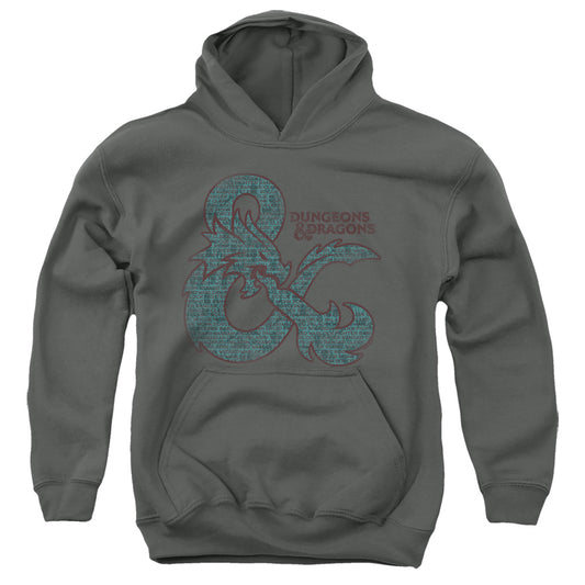 DUNGEONS AND DRAGONS : AMPERSAND CLASSES YOUTH PULL OVER HOODIE Charcoal LG