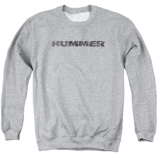 HUMMER : DISTRESSED HUMMER LOGO ADULT CREW SWEAT Athletic Heather 2X