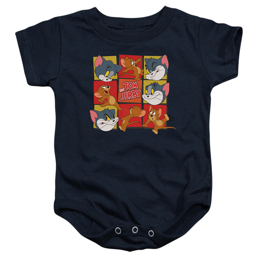 TOM AND JERRY : SQUARES INFANT SNAPSUIT Navy SM (6 Mo)