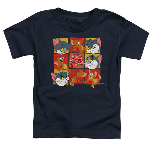 TOM AND JERRY : SQUARES S\S TODDLER TEE Navy SM (2T)