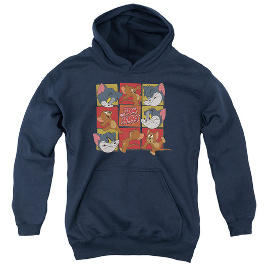 TOM AND JERRY : SQUARES YOUTH PULL OVER HOODIE Navy SM