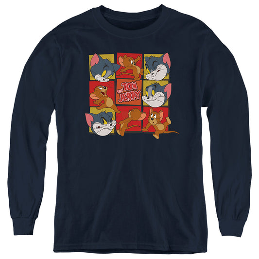 TOM AND JERRY : SQUARES L\S YOUTH Navy XL