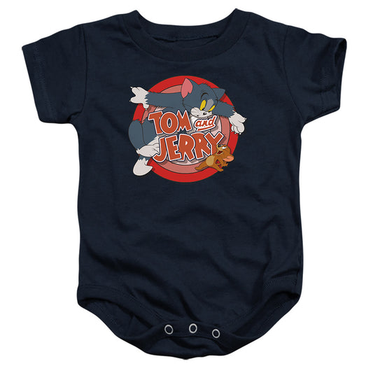 TOM AND JERRY : CAT AND MOUSE INFANT SNAPSUIT Navy MD (12 Mo)