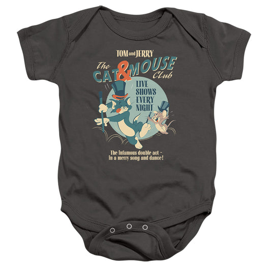 TOM AND JERRY : THE CAT AND MOUSE CLUB INFANT SNAPSUIT Charcoal SM (6 Mo)