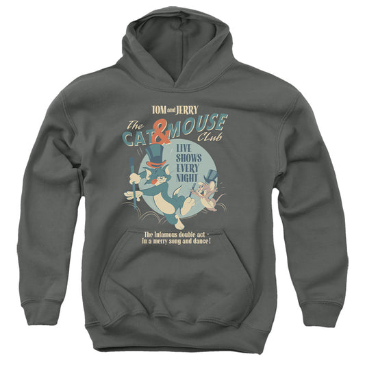 TOM AND JERRY : THE CAT AND MOUSE CLUB YOUTH PULL OVER HOODIE Charcoal LG