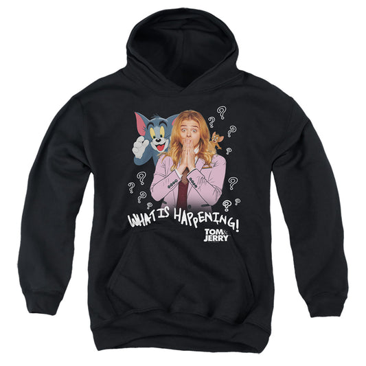 TOM AND JERRY MOVIE : WHAT IS HAPPENING YOUTH PULL OVER HOODIE Black SM