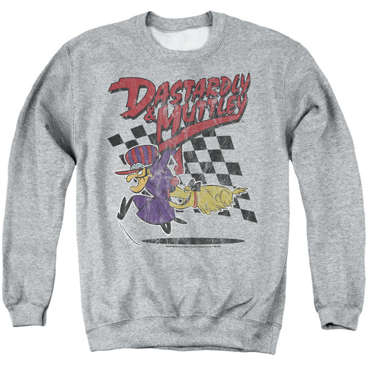 WACKY RACES : DASTARDLY AND MUTTLEY 1 ADULT CREW SWEAT Athletic Heather 3X