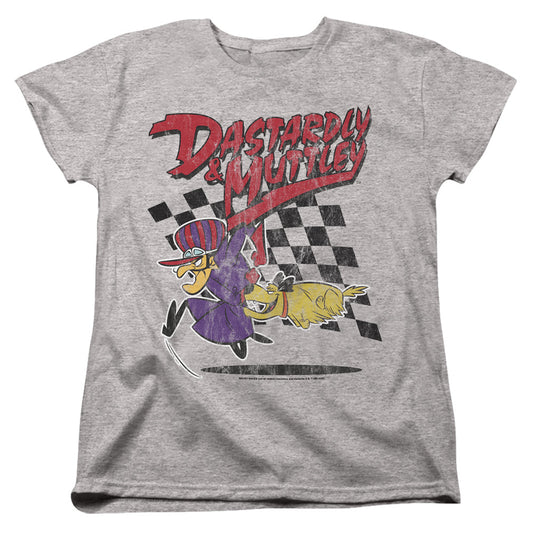 WACKY RACES : DASTARDLY AND MUTTLEY 1 WOMENS SHORT SLEEVE Athletic Heather 2X