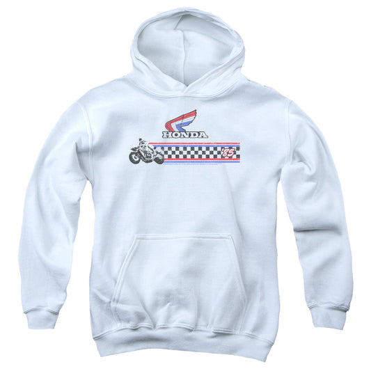 HONDA : 1985 RED WHITE BLUE YOUTH PULL OVER HOODIE White LG