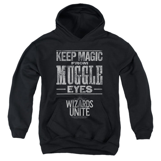 HARRY POTTER WIZARDS UNITE : HIDDEN MAGIC YOUTH PULL OVER HOODIE Black LG