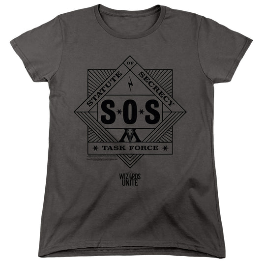 HARRY POTTER WIZARDS UNITE : SOS TASK FORCE WOMENS SHORT SLEEVE Charcoal 2X