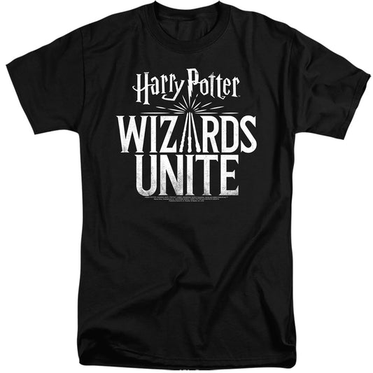 HARRY POTTER WIZARDS UNITE : WIZARDS UNITE LOGO ADULT TALL FIT SHORT SLEEVE Black 2X