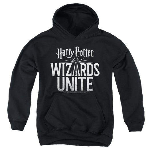 HARRY POTTER WIZARDS UNITE : WIZARDS UNITE LOGO YOUTH PULL OVER HOODIE Black LG