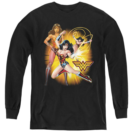 JUSTICE LEAGUE OF AMERICA : WONDER WOMAN L\S YOUTH BLACK LG