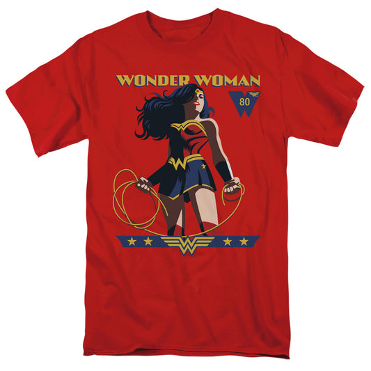 WONDER WOMAN : WONDER WOMAN 80TH STANCE S\S ADULT 18\1 Red MD
