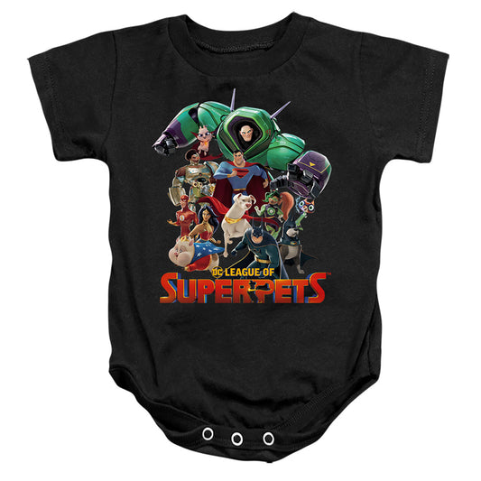 DC LEAGUE OF SUPER PETS : SUPER PETS PILE INFANT SNAPSUIT Black LG (18 Mo)