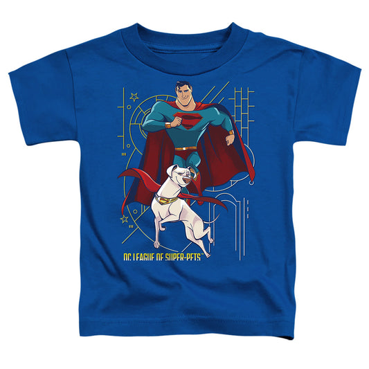 DC LEAGUE OF SUPER PETS : SUPER AND KRYPTO S\S TODDLER TEE Royal Blue LG (4T)