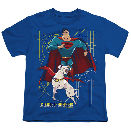 DC LEAGUE OF SUPER PETS : SUPER AND KRYPTO S\S YOUTH 18\1 Royal Blue LG