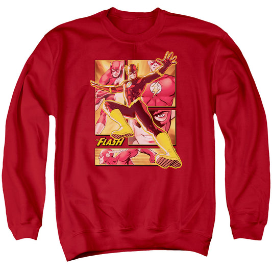JUSTICE LEAGUE OF AMERICA : FLASH ADULT CREW NECK SWEATSHIRT RED MD