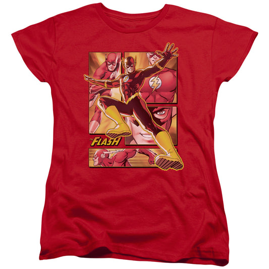 JUSTICE LEAGUE OF AMERICA : FLASH S\S WOMENS TEE RED 2X