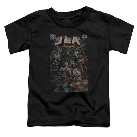 JUSTICE LEAGUE OF AMERICA : #1 COVER S\S TODDLER TEE BLACK LG (4T)