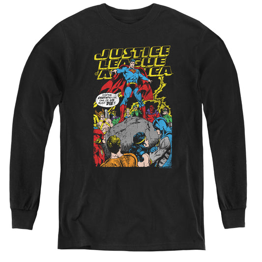 JUSTICE LEAGUE OF AMERICA : ULTIMATE SCARIFICE L\S YOUTH BLACK LG